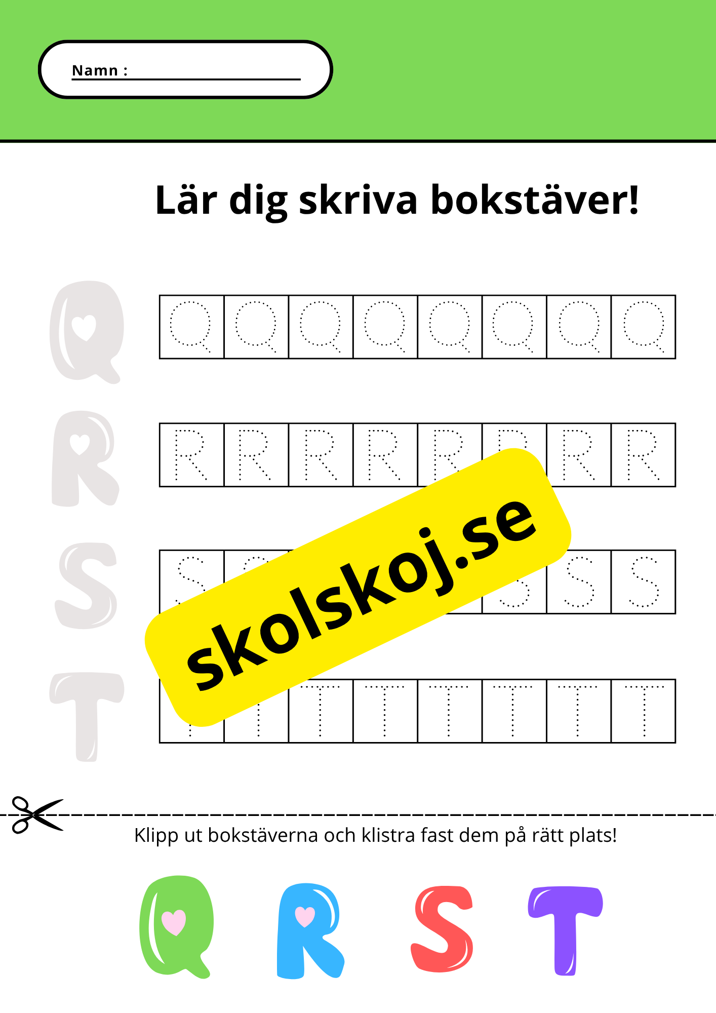 Lär dig skriva bokstäver - Hela alfabetet