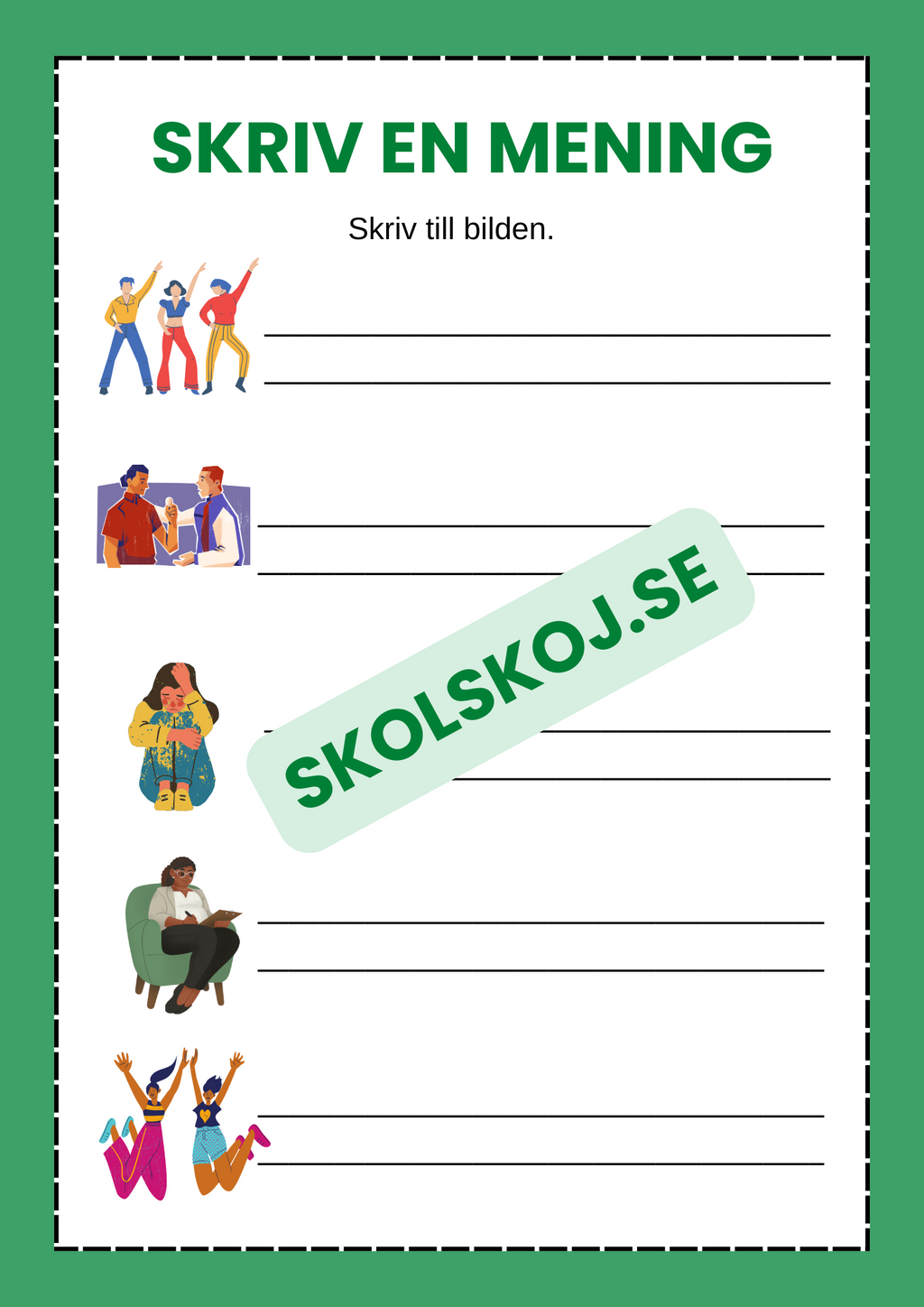 Skriv en mening - Skriv till bilden