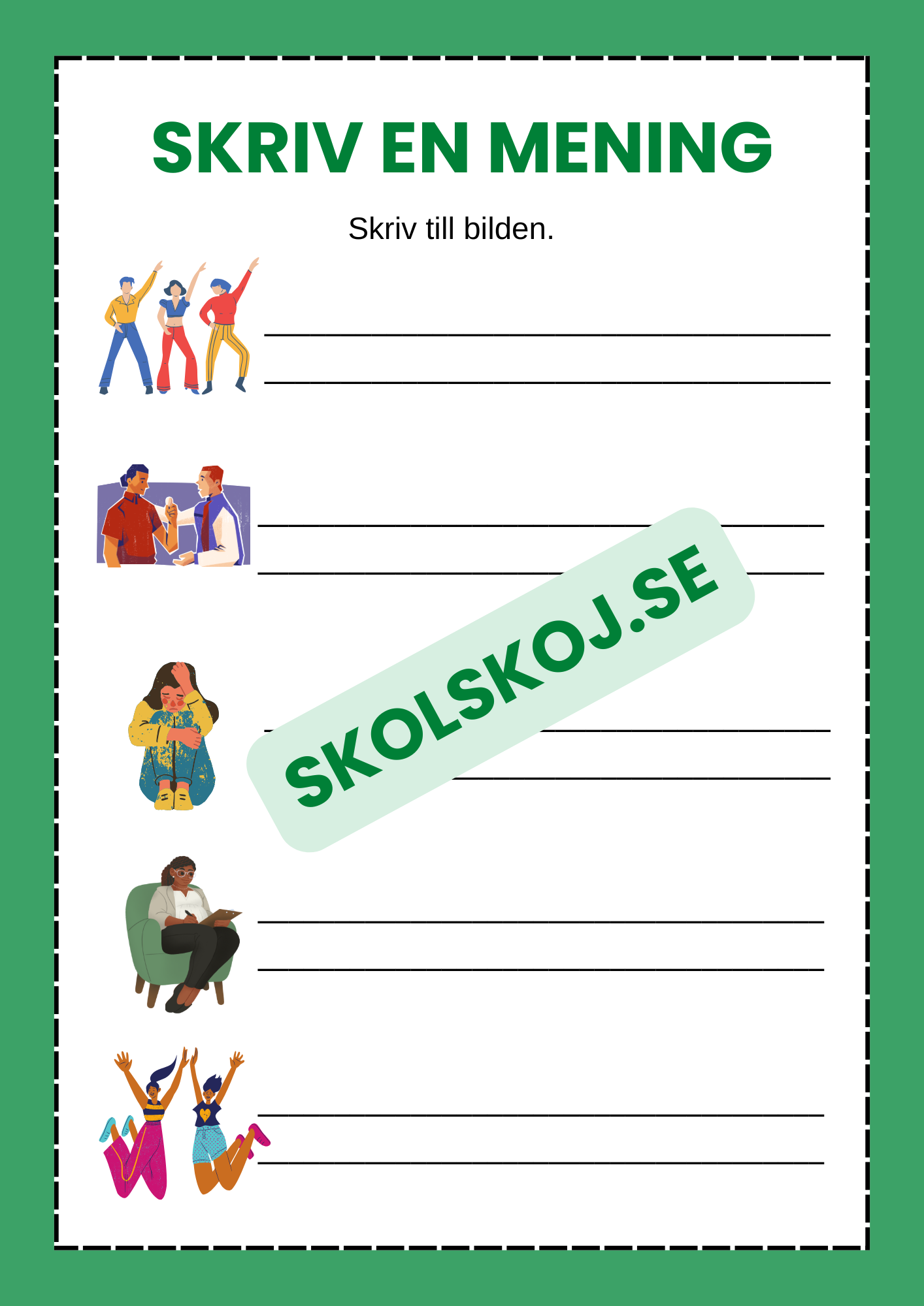 Skriv en mening - Skriv till bilden