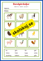 Jag lär mig skriva djur