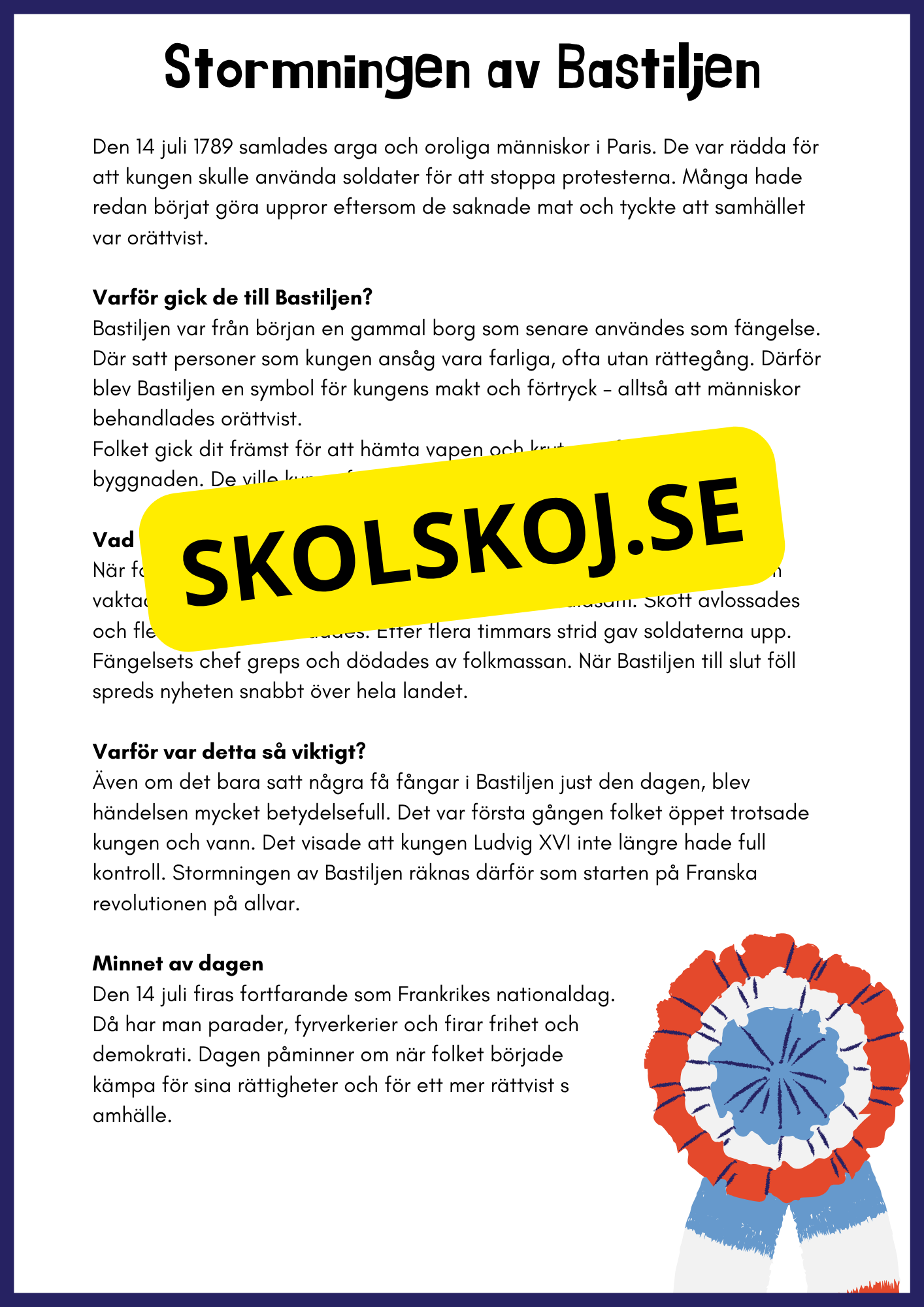 Franska revolutionen - Årskurs 4 - 6