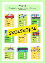 Övningshäfte läsa och skriva - Transportmedel