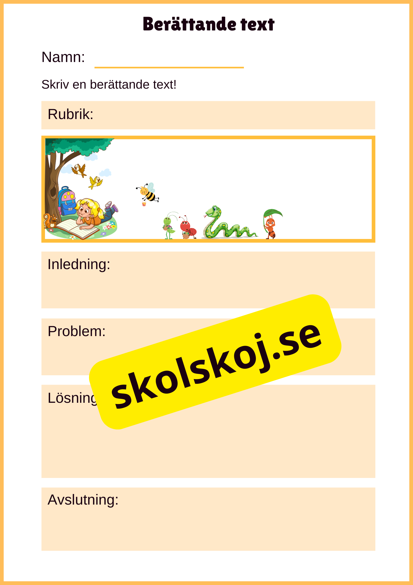Skriv en berättande text - Häfte