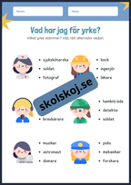 Yrken - Träna ord och bild