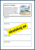 Skrivuppgifter - Använd dina sinnen för att utforska naturen