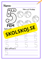 Skriv och färglägg siffror - Häfte - 1 - 10