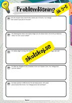 Problemlösning - Matematik - Årskurs 5-6