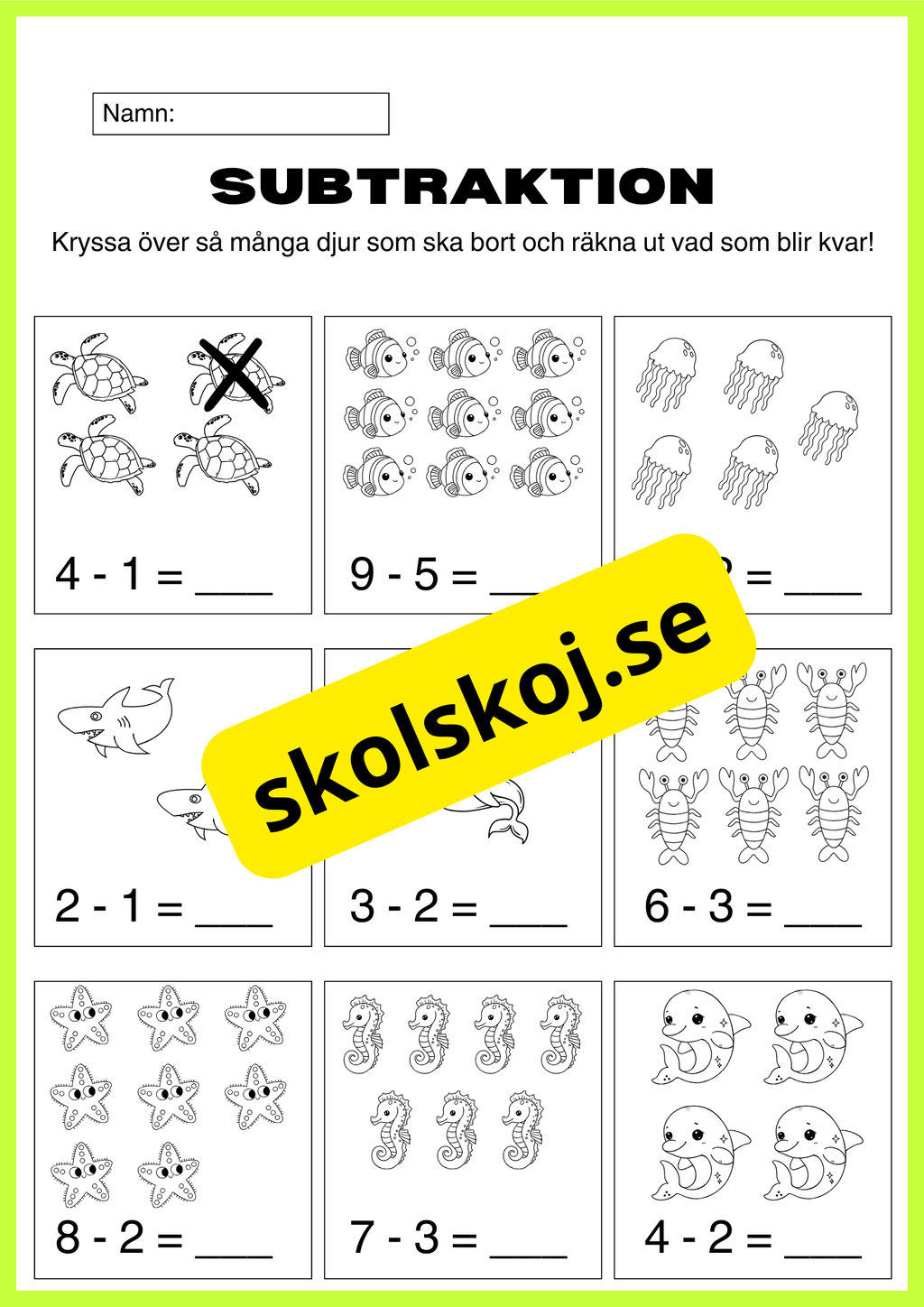 Träna subtraktion - Träna minus