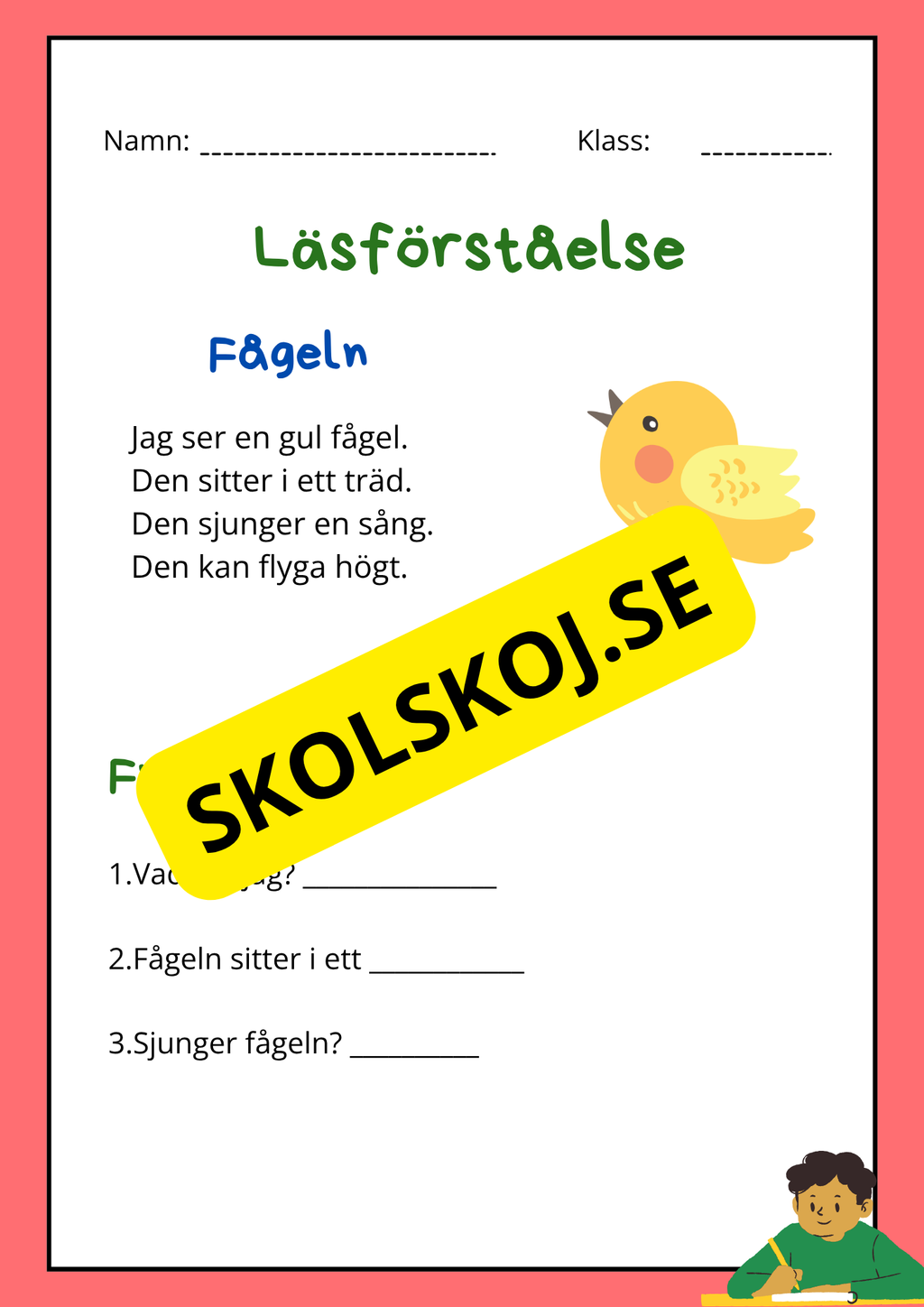 Enkel läsförståelse - Tema djur