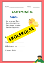 Enkel läsförståelse - Tema djur