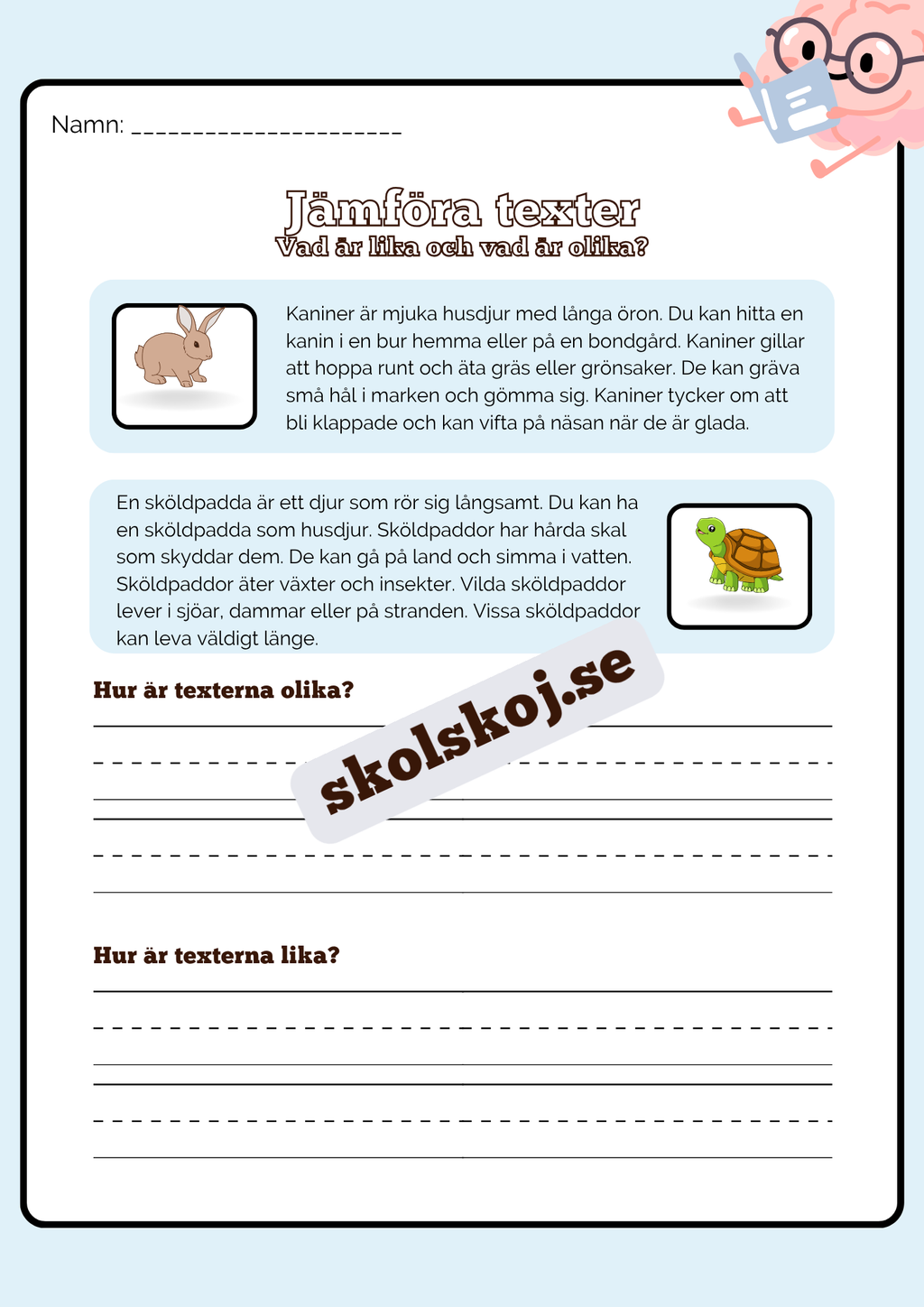 Jämföra texter - Årskurs 2 - 4
