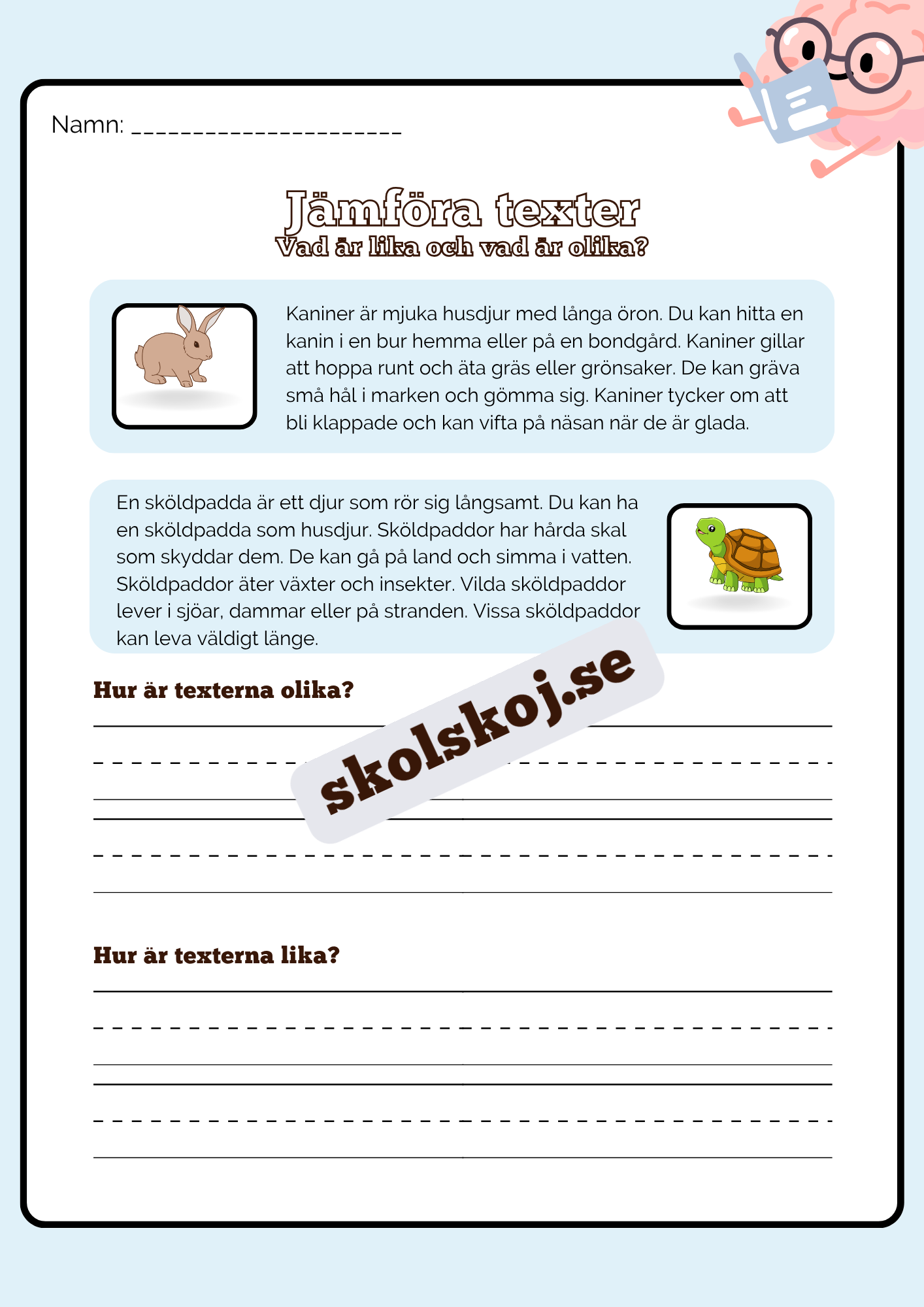 Jämföra texter - Årskurs 2 - 4