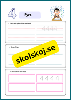 Skriv och spåra siffror med och utan stöd - 0 - 10