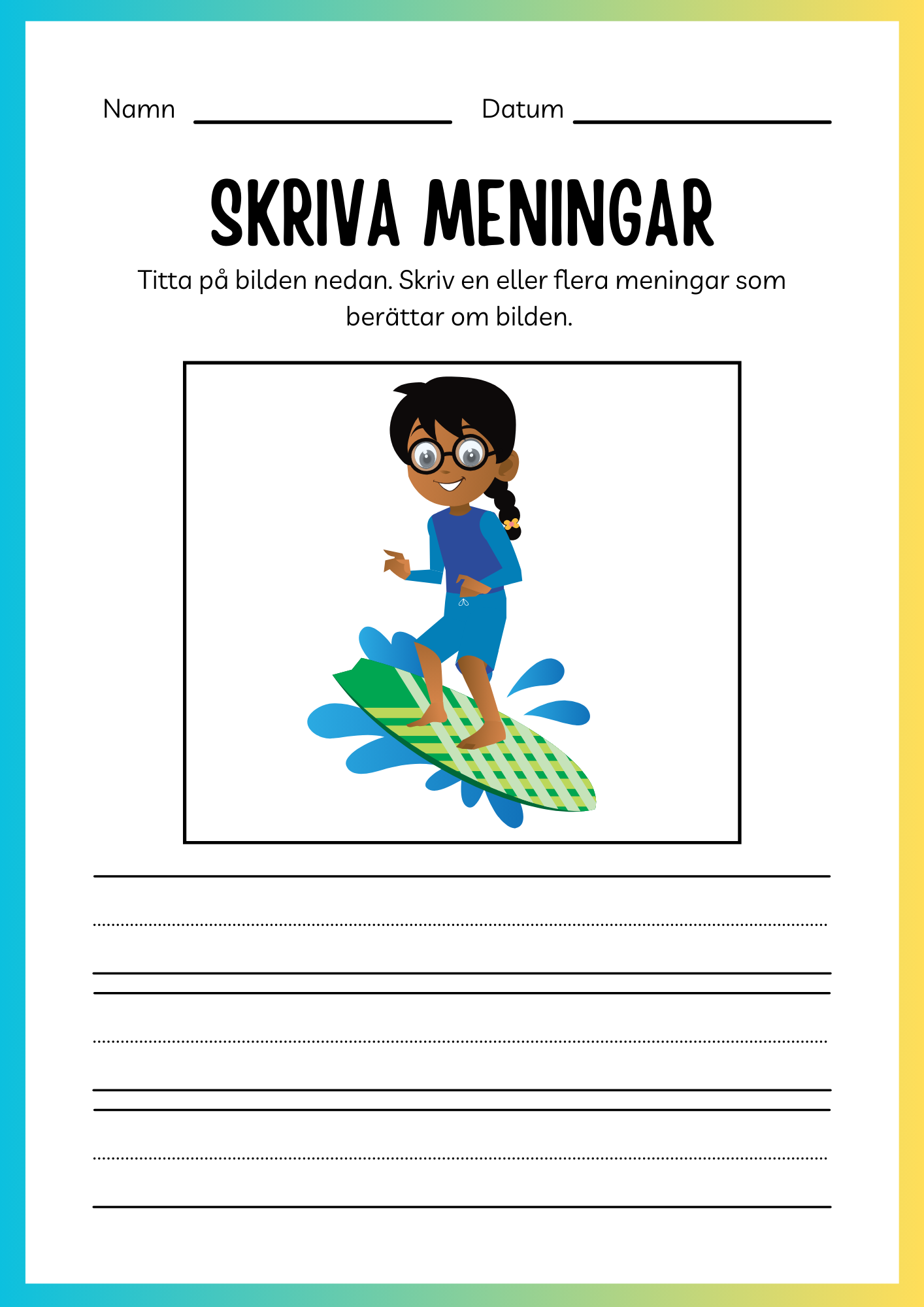 Jag lär mig skriva och räkna - Tema sommar
