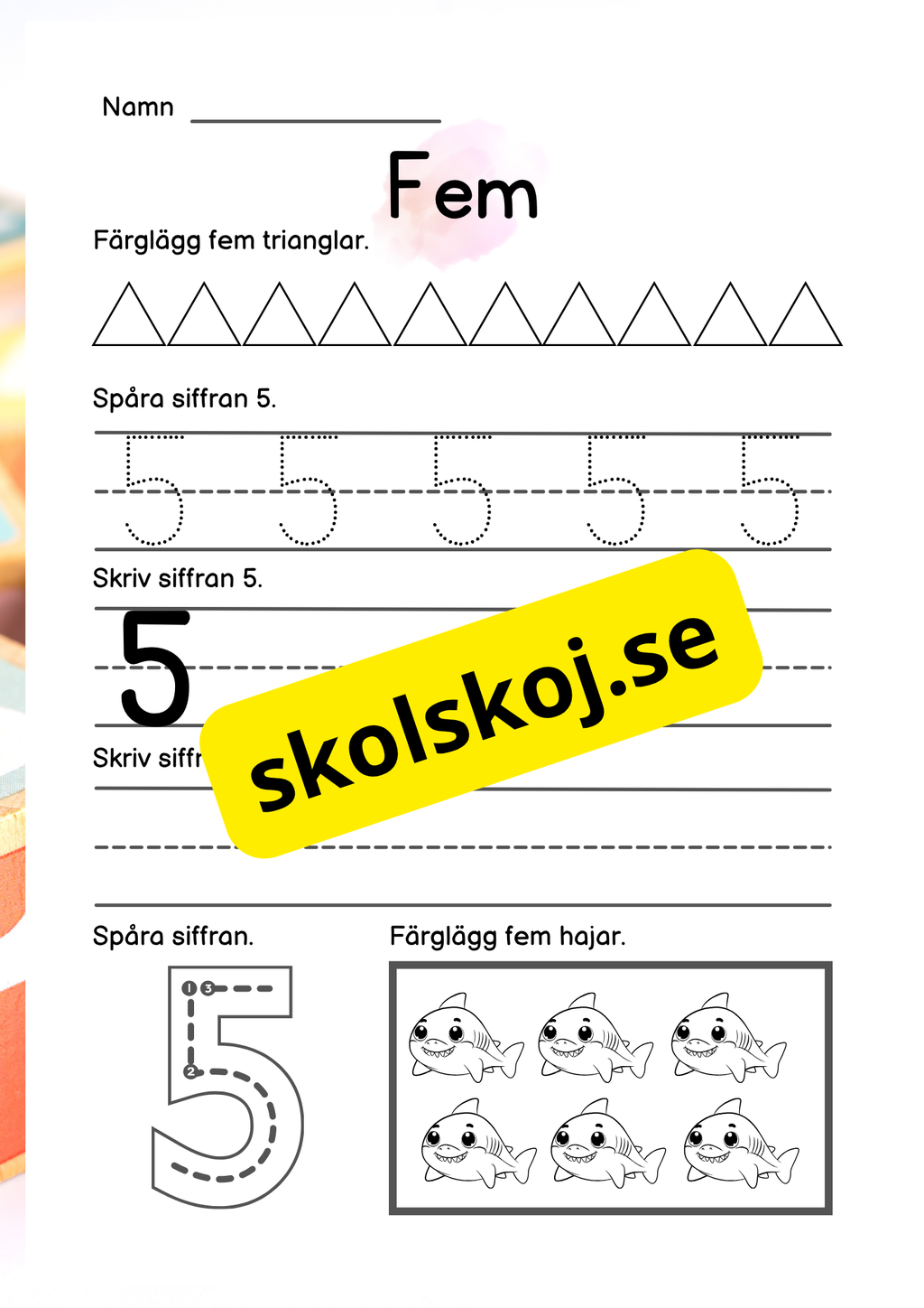 Vi lär oss siffror 1 - 10 - Häfte