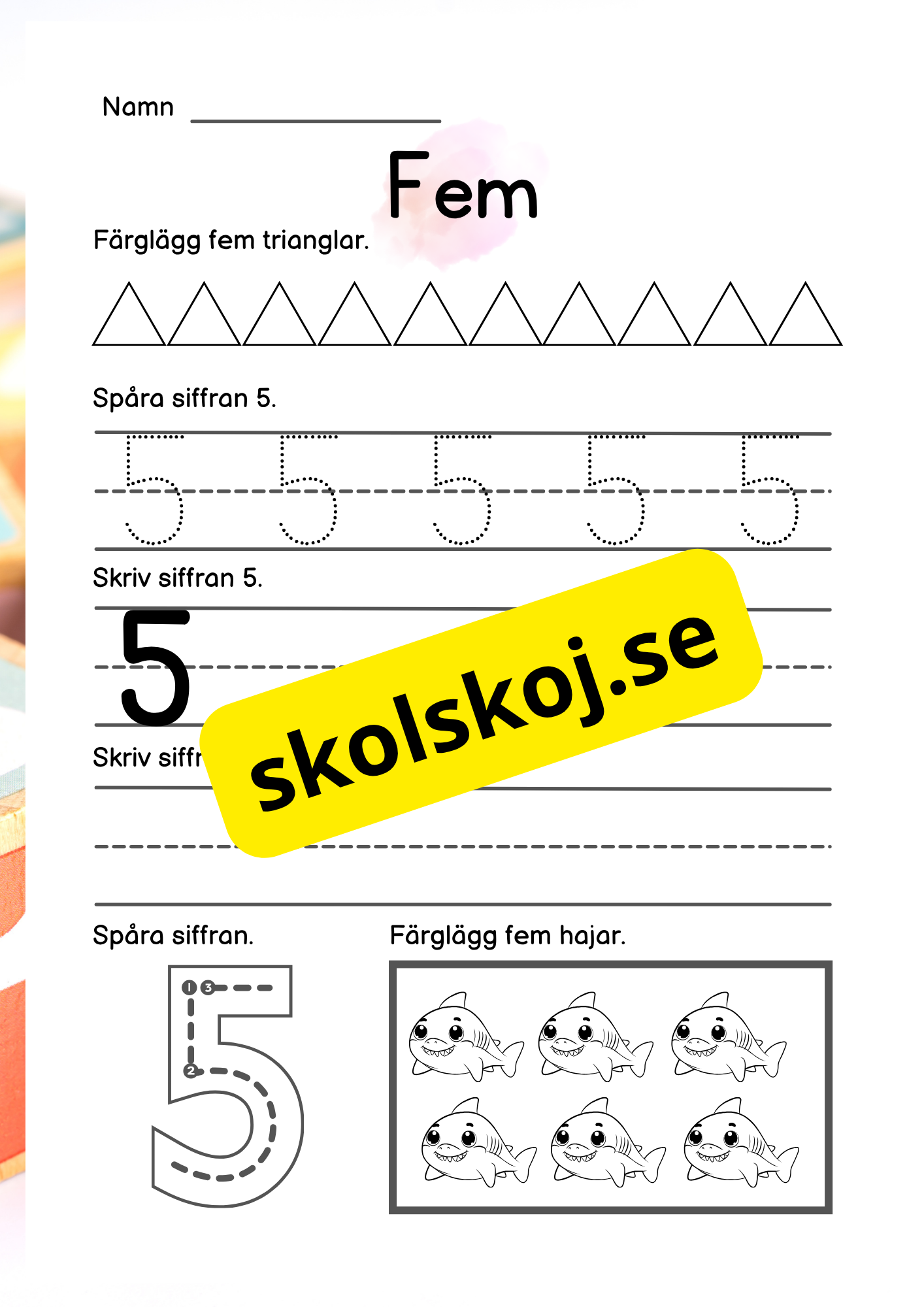 Vi lär oss siffror 1 - 10 - Häfte