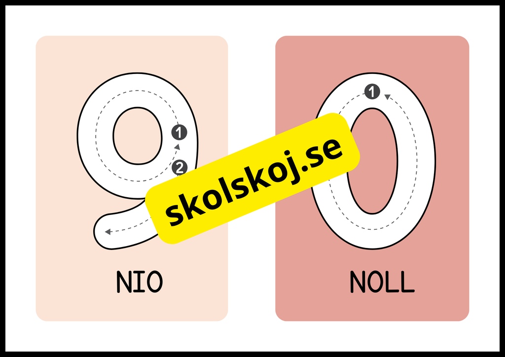 Färgglada sifferträningskort