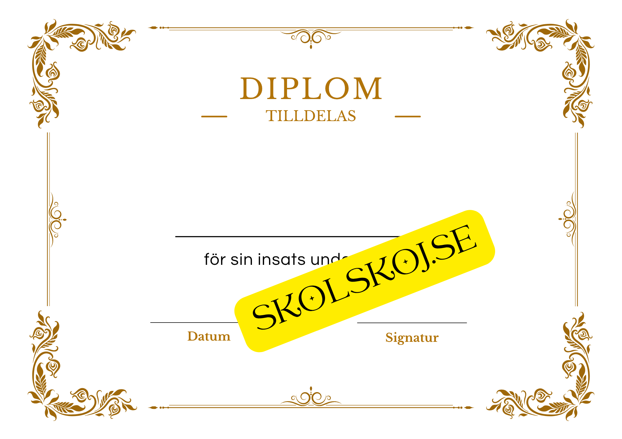 Sju olika diplom - Skolavslutning (A5 format)