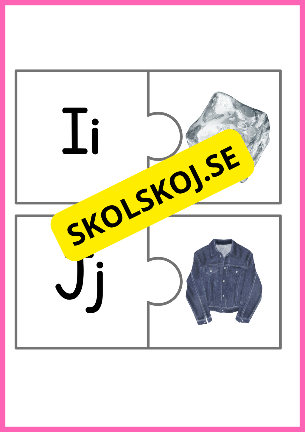 Pusselkort med bokstäver
