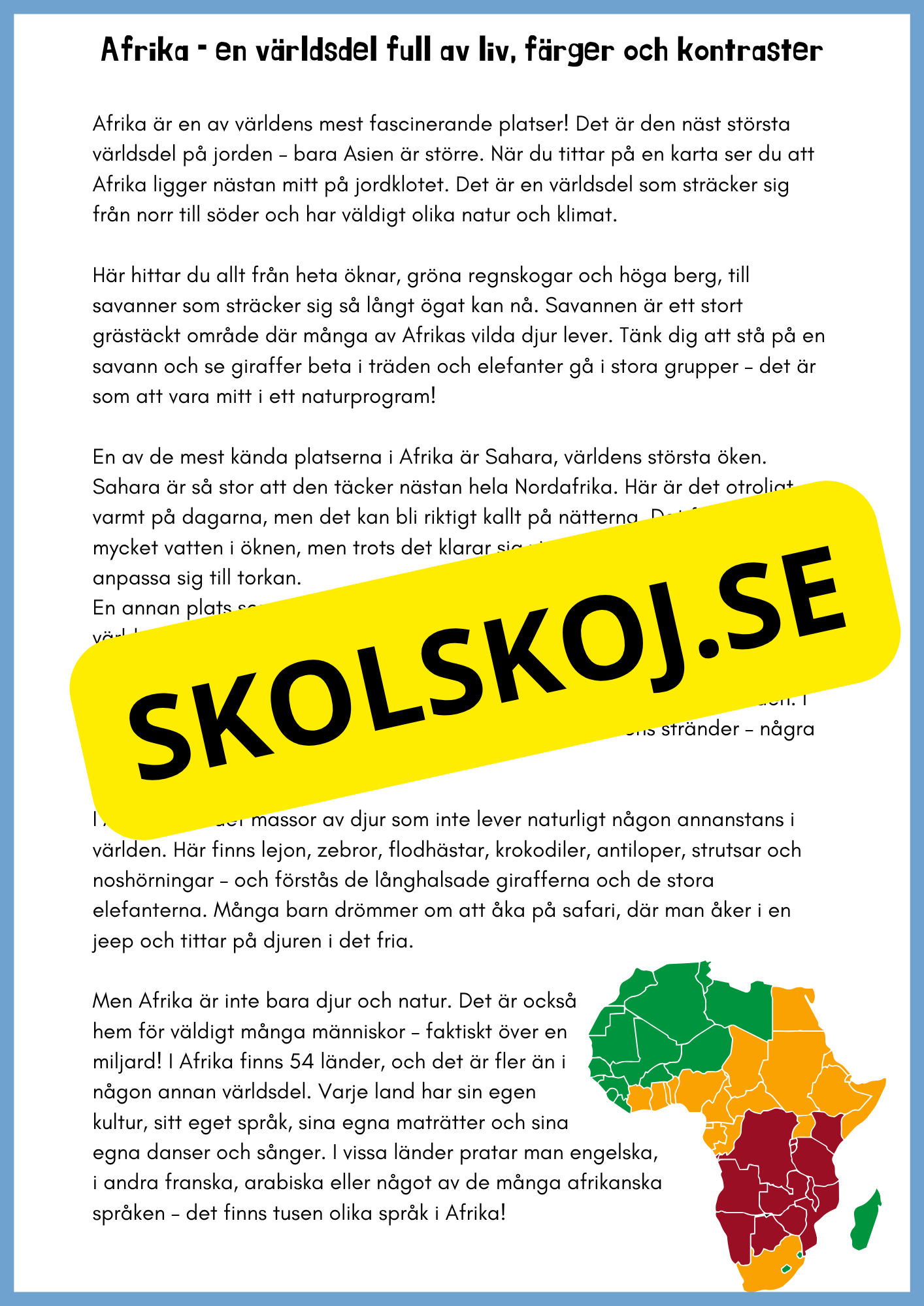 Upptäck världen - En resa genom världsdelar och världshav - Årskurs 3 - 6