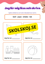 Jag lär mig läsa och skriva - Tema: Leksaker