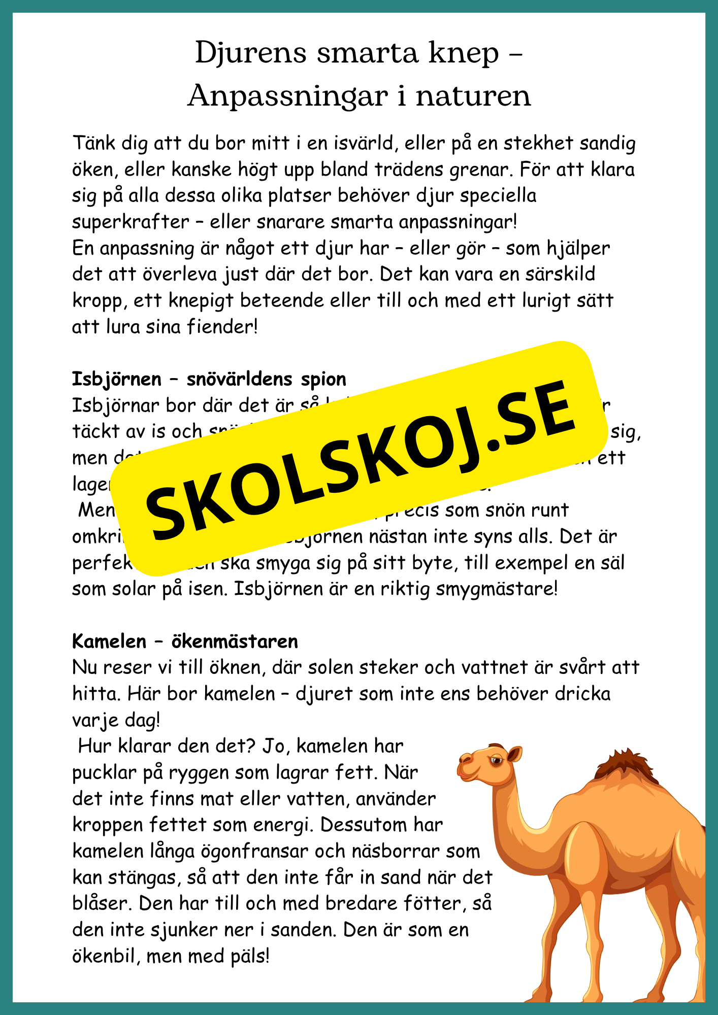Djur och natur - Årskurs 4 - 6