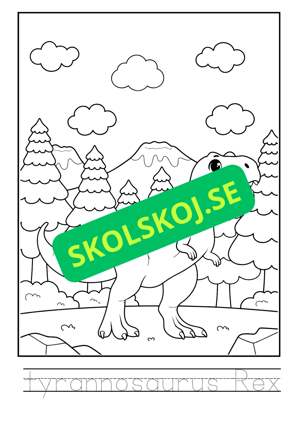 Dinos målarfest - Spåra och färglägg