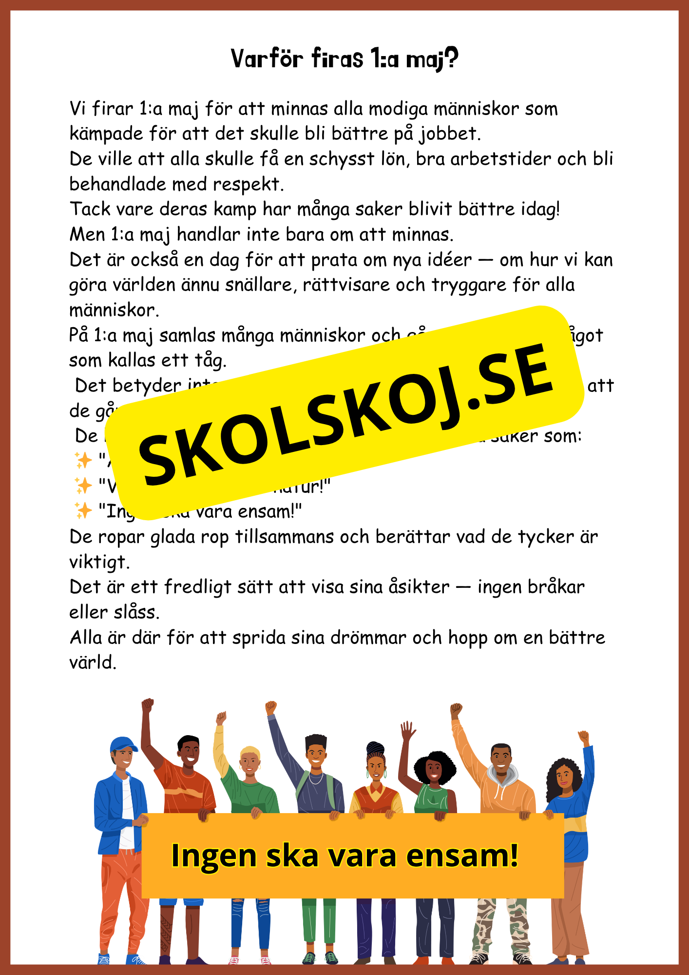 1:maj - Varför firar vi 1:a maj?