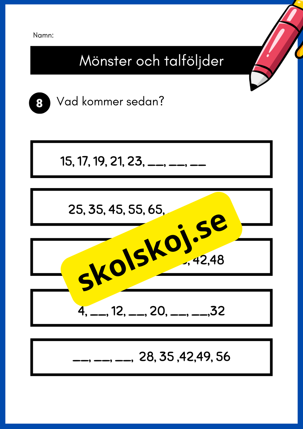 Mönster och talföljder