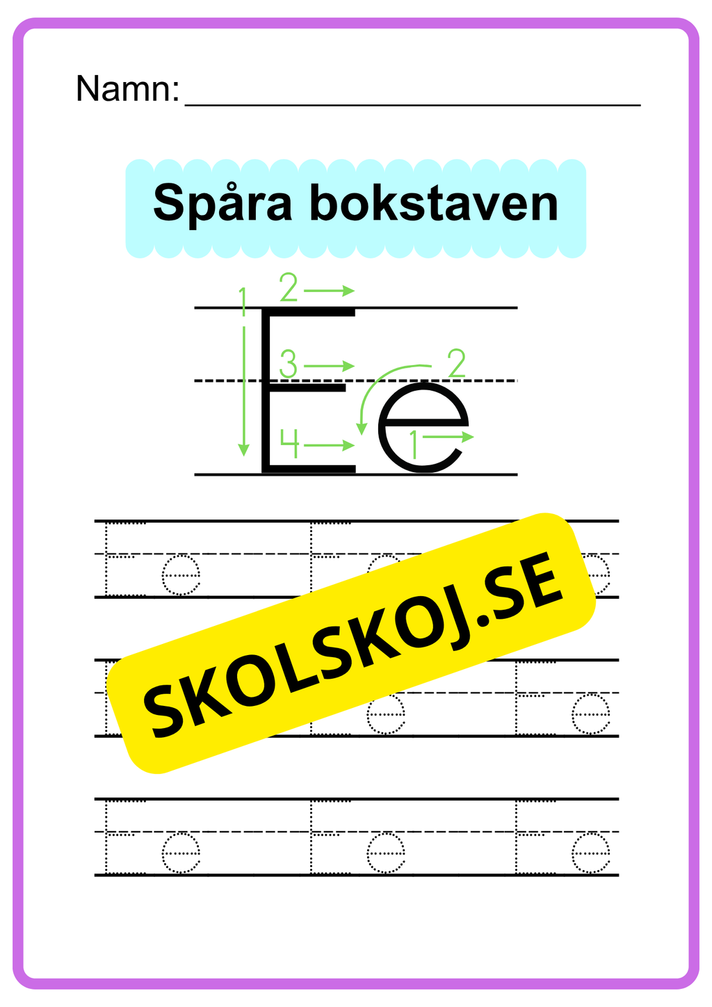 Spåra bokstaven - Hela alfabetet