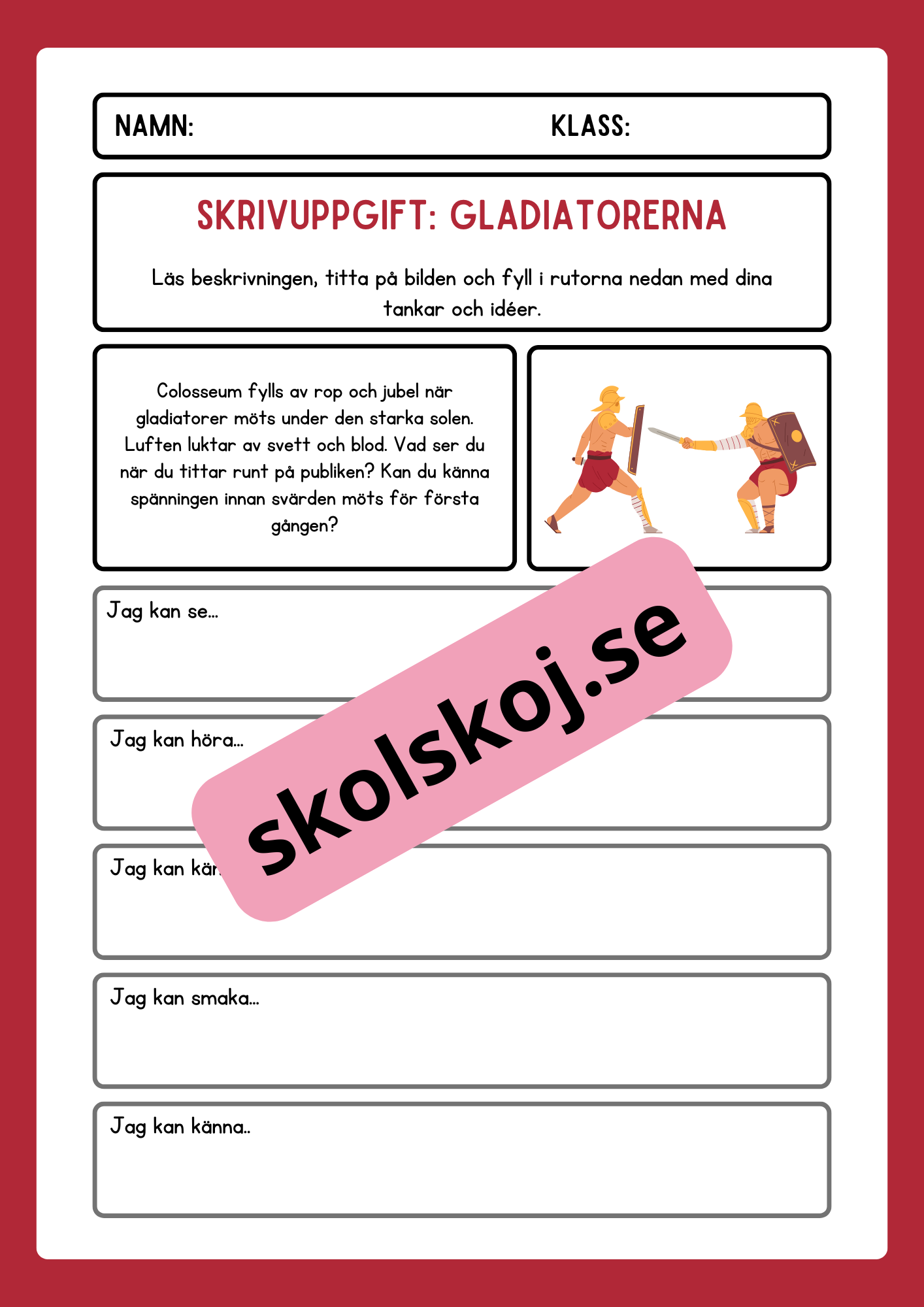 Skrivuppgifter - Hafte - arskurs 3 - 6