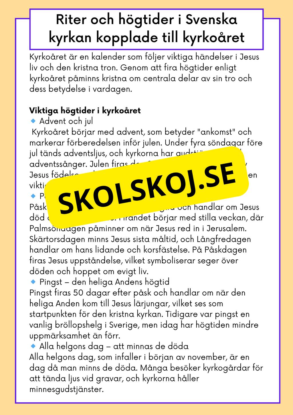 Kristendomen i Sverige - Då och nu - Årskurs 4 - 6