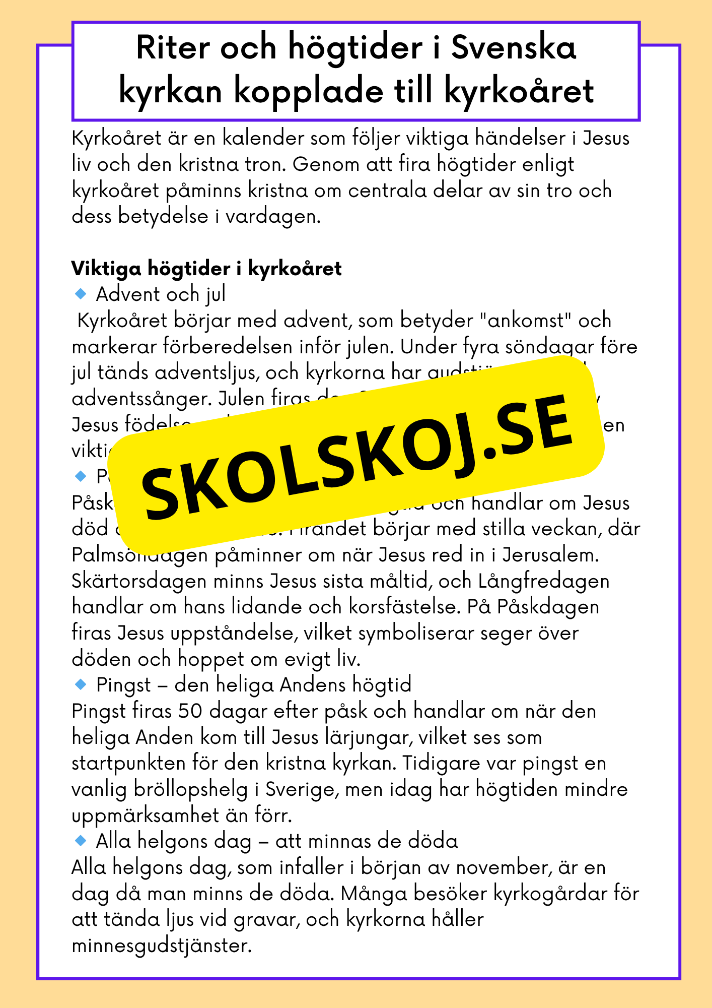 Kristendomen i Sverige - Då och nu - Årskurs 4 - 6