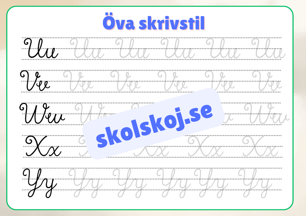 Öva skrivstil - Häfte