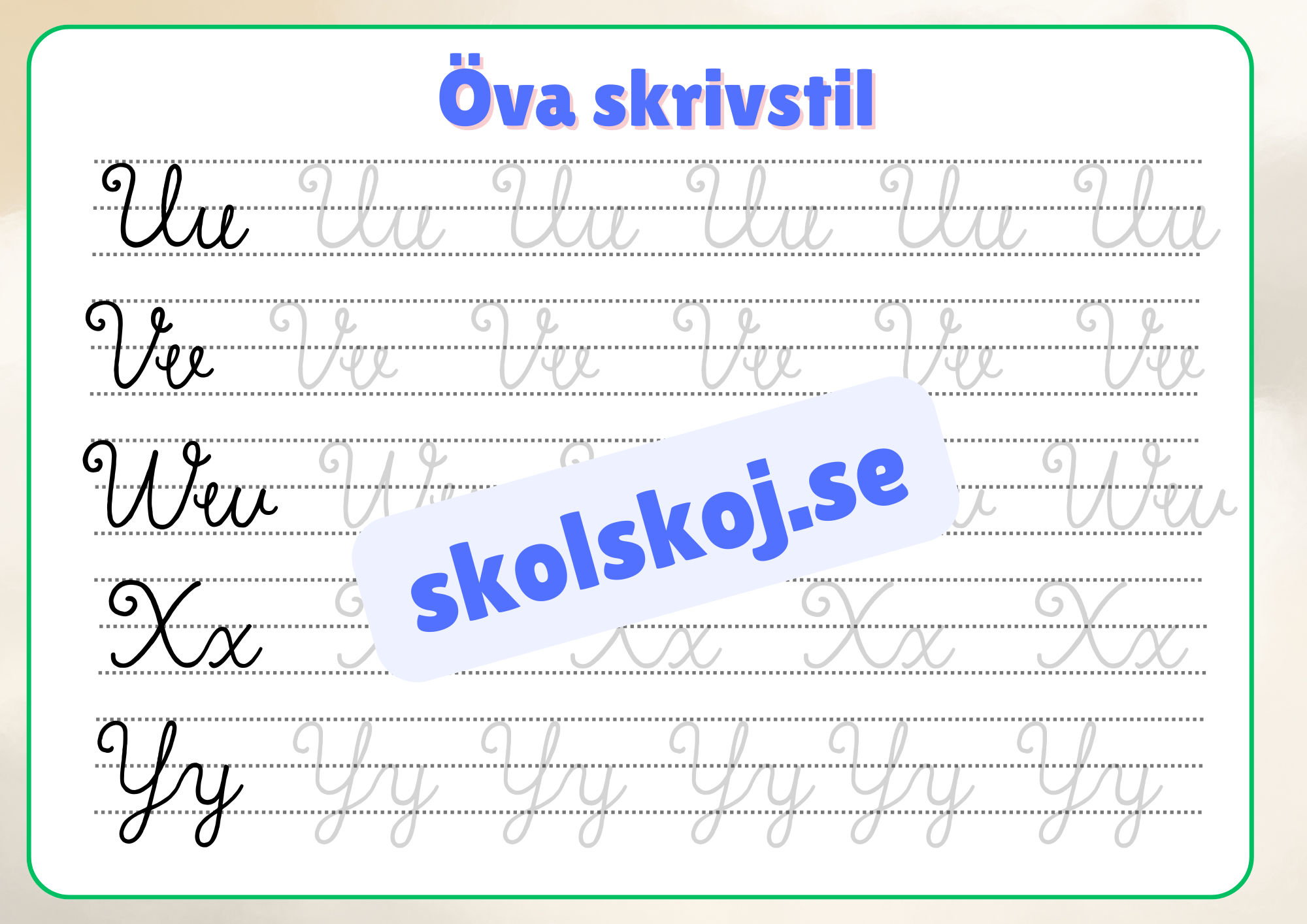 Öva skrivstil - Häfte