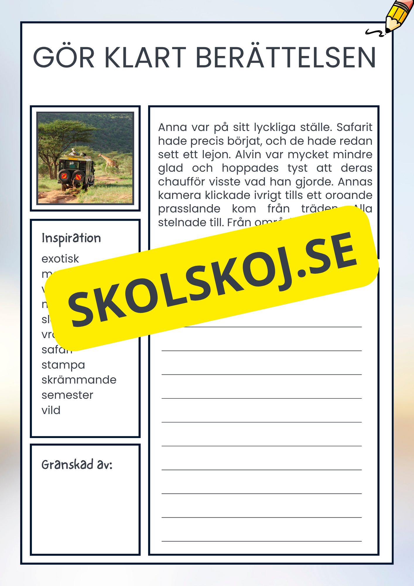Gör klart berättelsen - Häfte