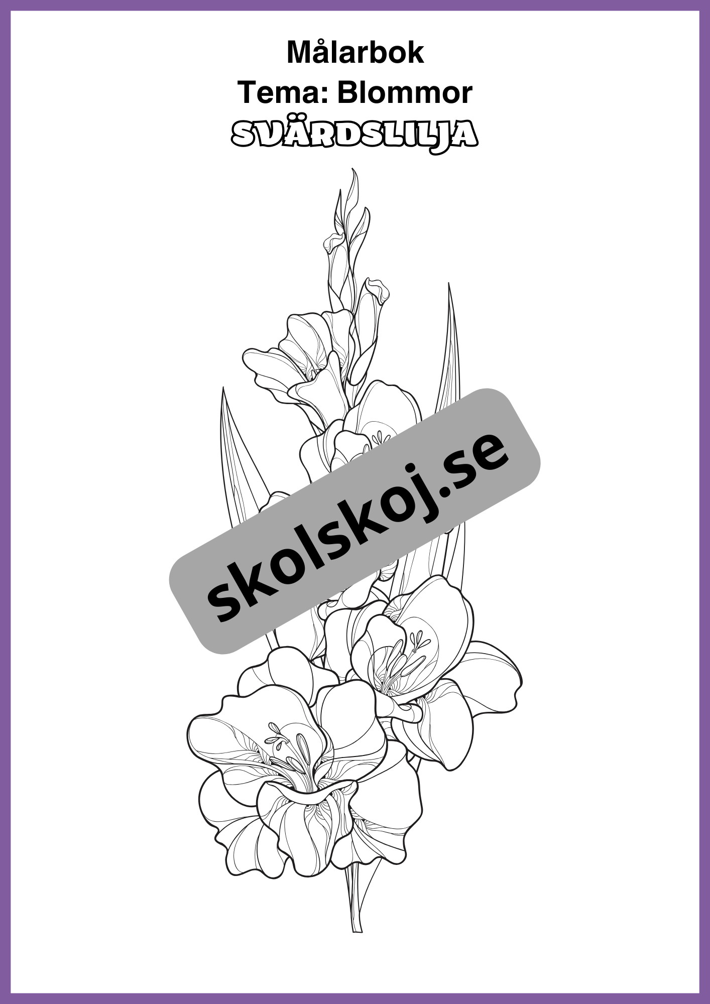 Målarbok - Tema blommor