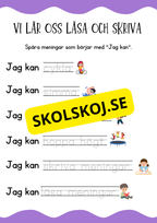 Vi lär oss läsa och skriva - Jag kan