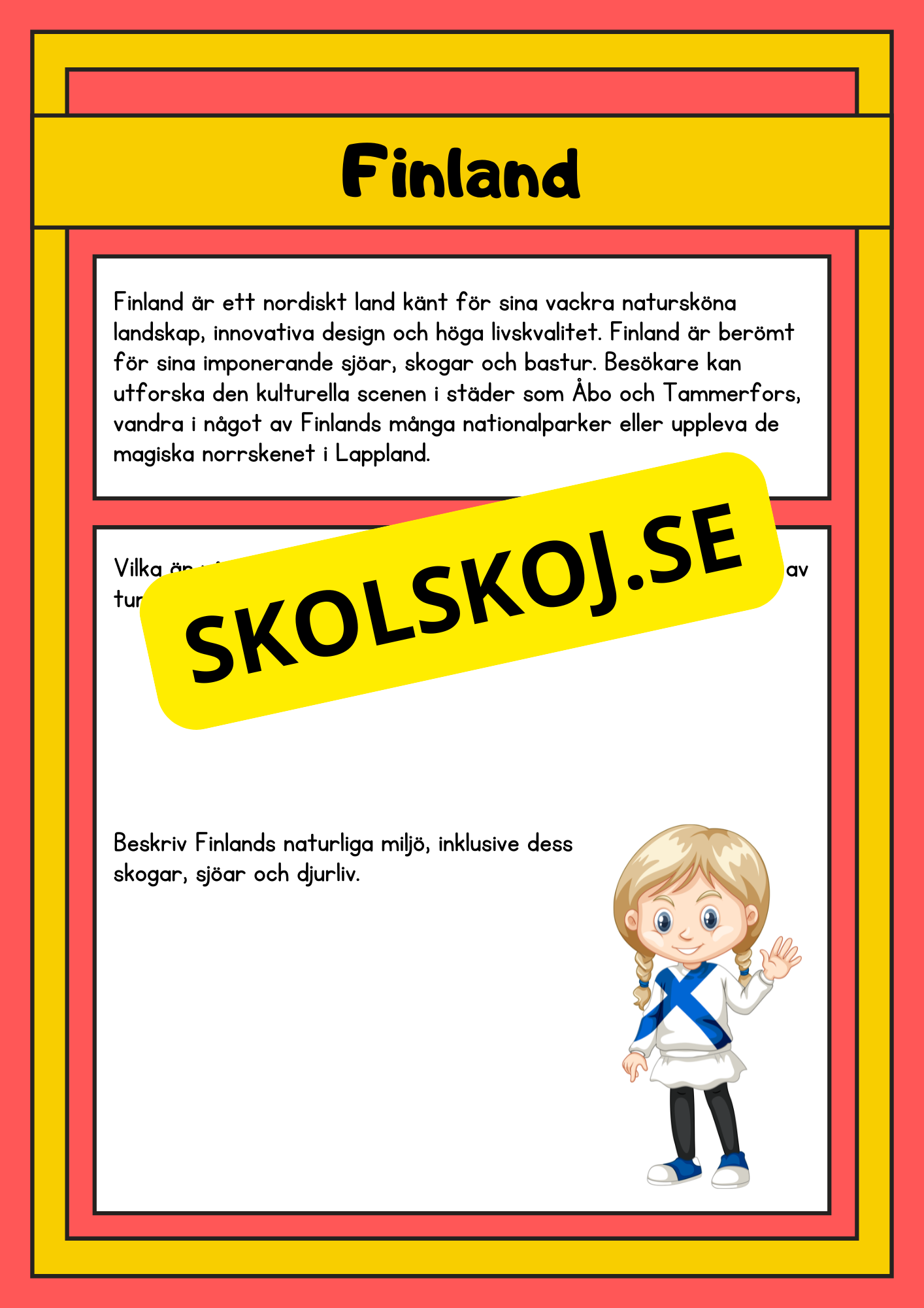 Upptäck världen - Fakta och läsförståelse - 29 sidor