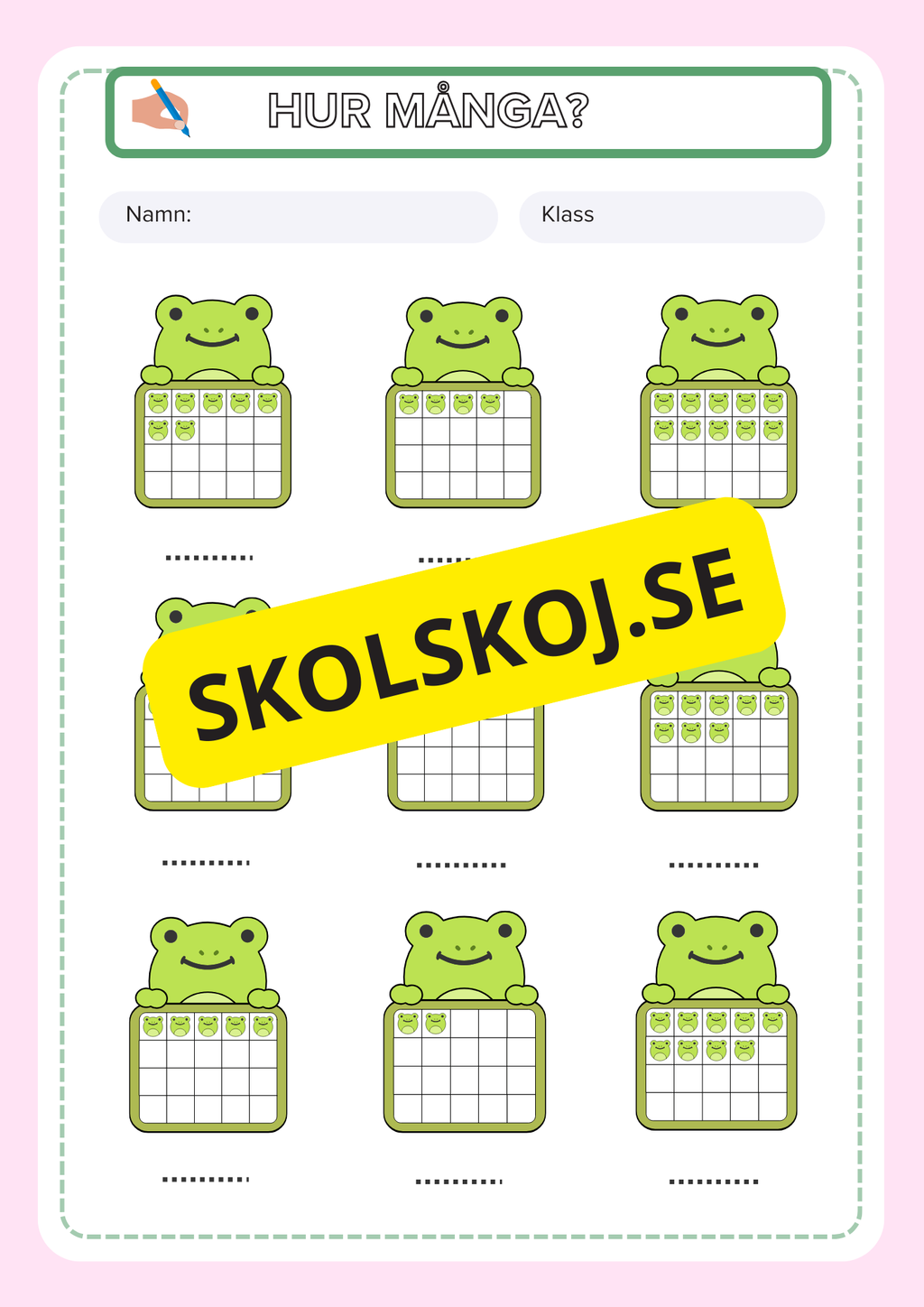 Hur många - Fsk - Årskurs 1