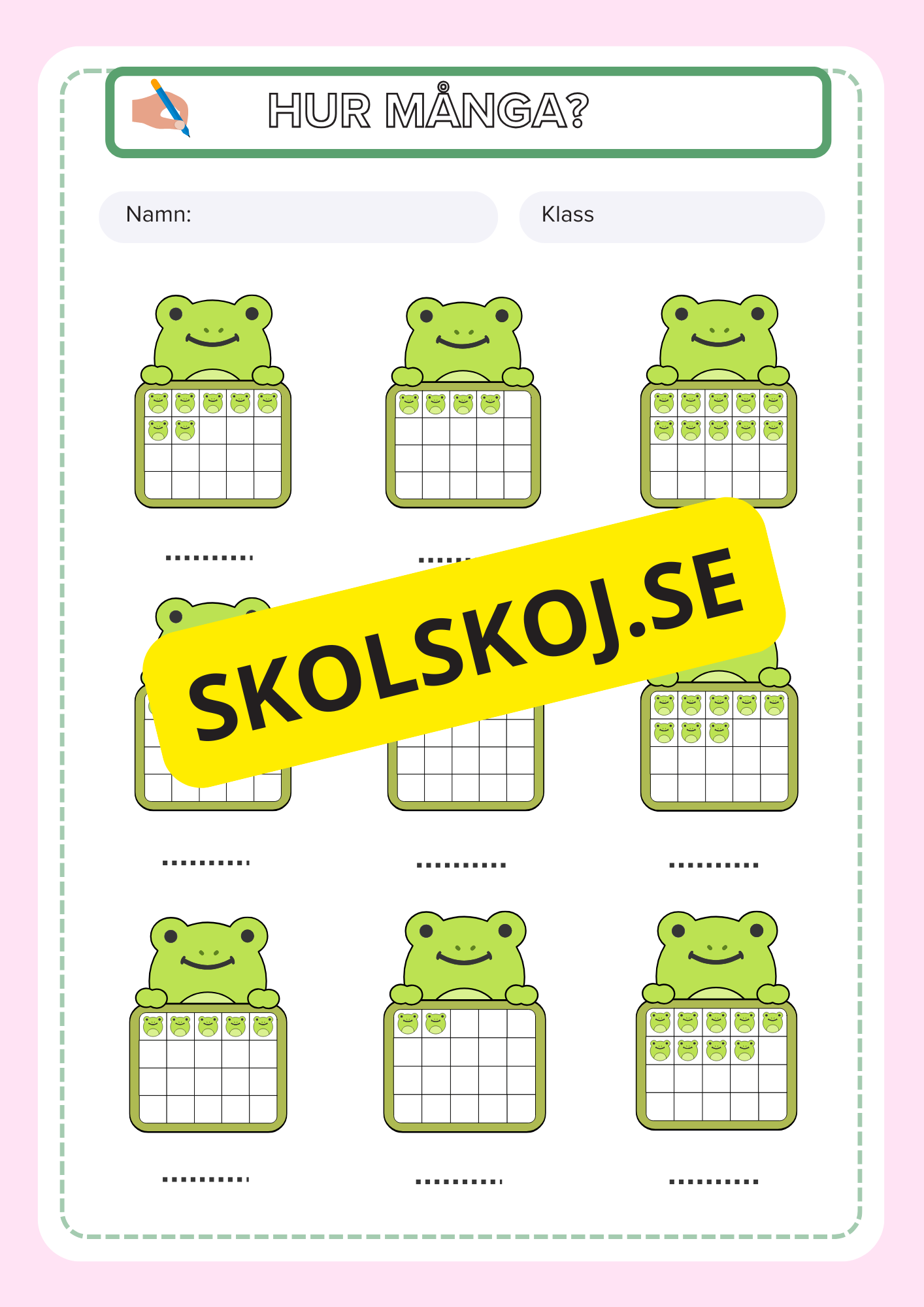 Hur många - Fsk - Årskurs 1