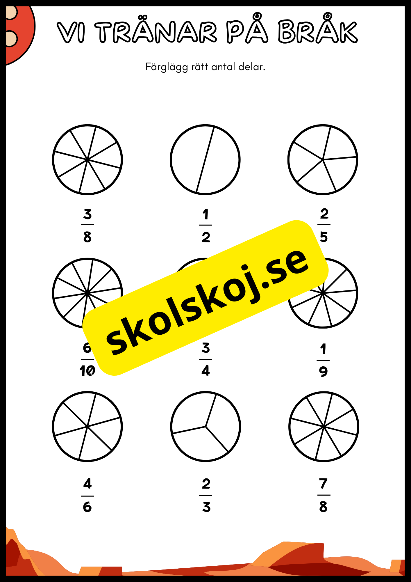 Vi tränar på bråk - Häfte