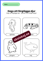 Dags att färglägga djur