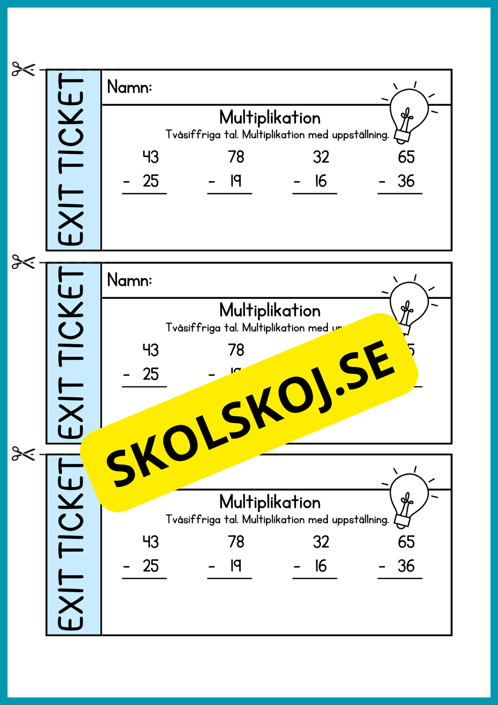 Exit ticket - Årskurs 4 - 5