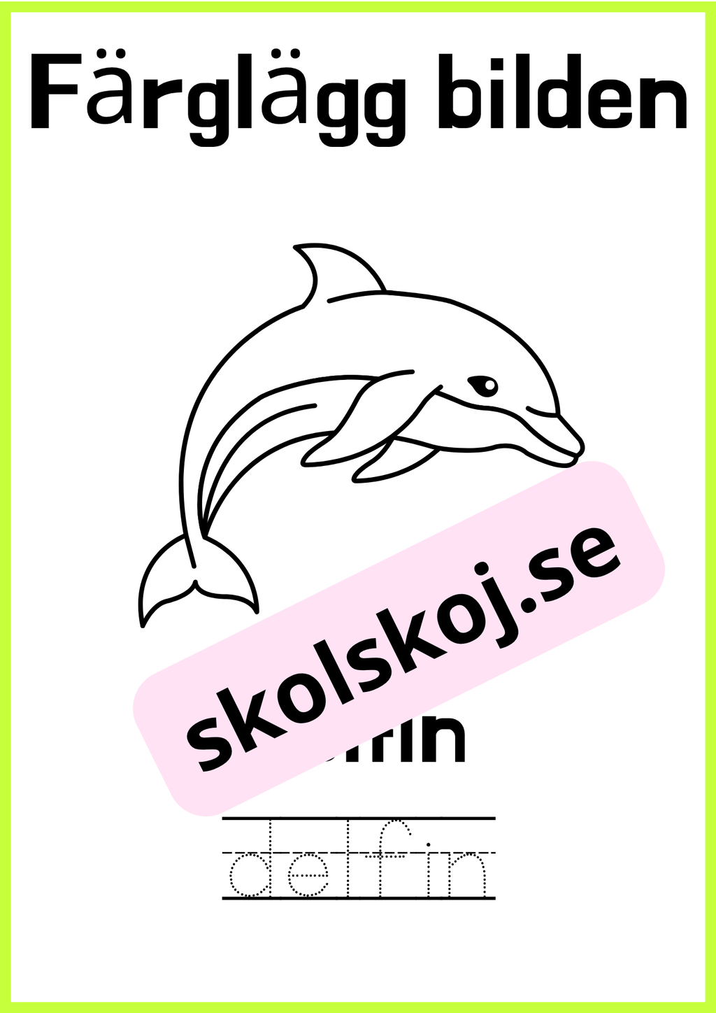 Färglägg bilderna - Skriv ordet