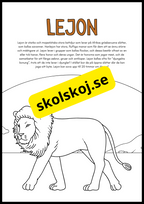Vilda djur fakta och målarbilder