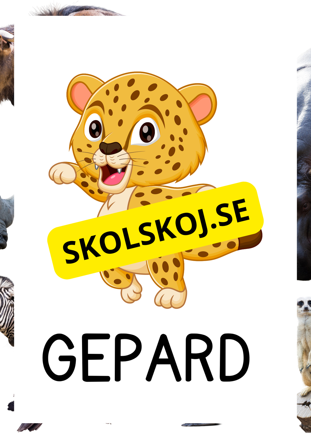 Vilda djur - Bildkort