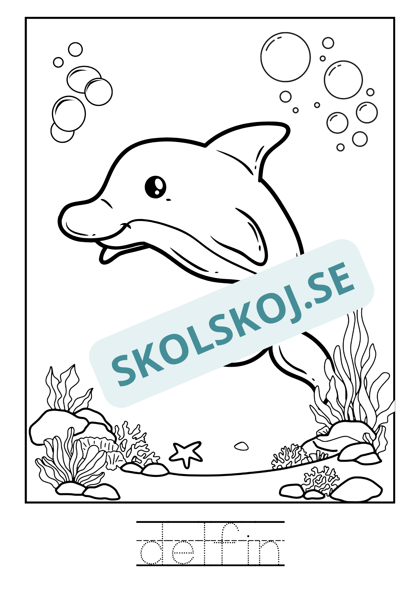 Kompisar i havet - Målarbok
