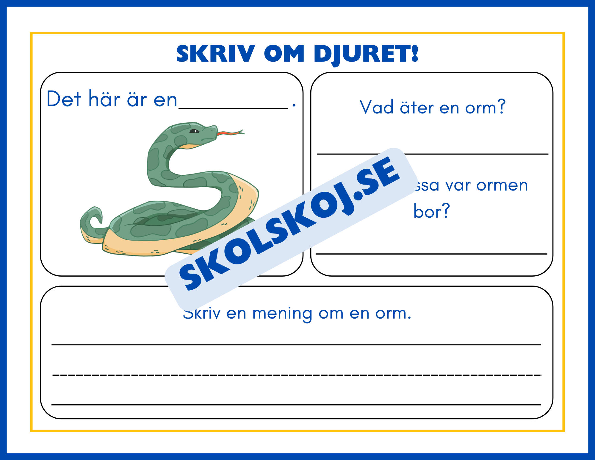 Skriv om djuret - Häfte