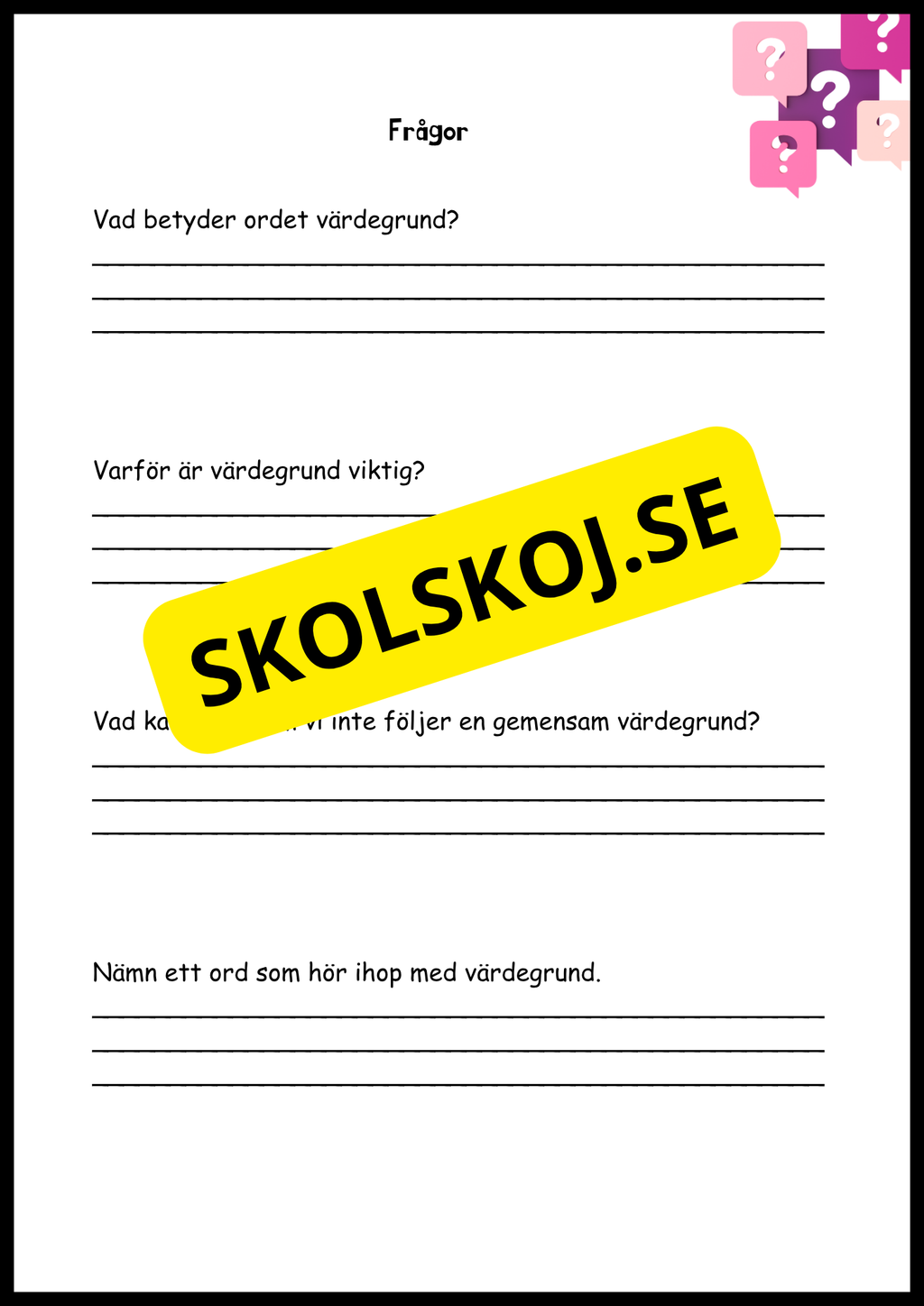 Värdegrund - I skolan, hemma och för framtiden